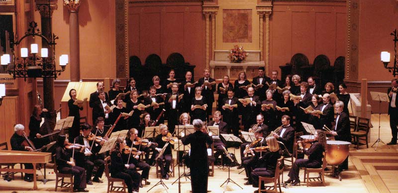 Musica Sacra performing with the Orchestra of Emmanuel Music